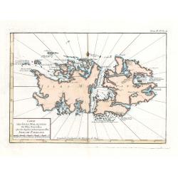 Carte Des Isles Malouines ou Isles Nouvelles - Isles de Falkland