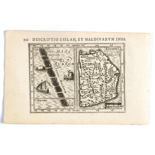 Old map image download for Descriptio Zeilan, Maldivarum Inss.