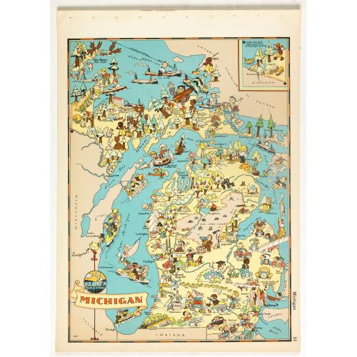 Old map image download for Michigan.