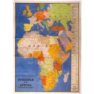 Schaubild von Afrika mit bildlicher Darstellung der wichtigsten Bodenschätze und Wirtschaftgüter.