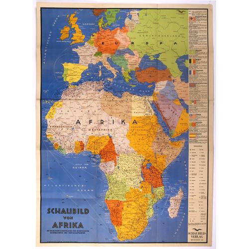 Old map image download for Schaubild von Afrika mit bildlicher Darstellung der wichtigsten Bodenschätze und Wirtschaftgüter.