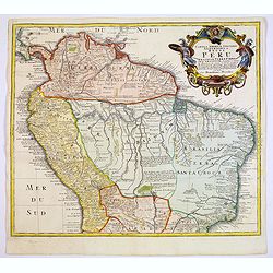 Tabula Americae Specialis Geographica Regni Peru, Brasiliae, Terra Firmae & Reg: Amazonum, Secundum relationes de Herrera. . .