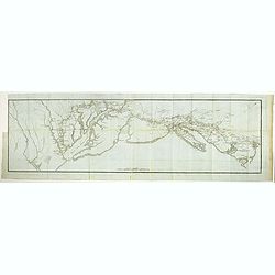 [untitled map showing the route of the Continental Army from Boston to Yorktown]