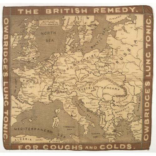 Old map image download for [map printed on a tissue] The British remedy for coughs and colds. Owbridge's lung tonic.