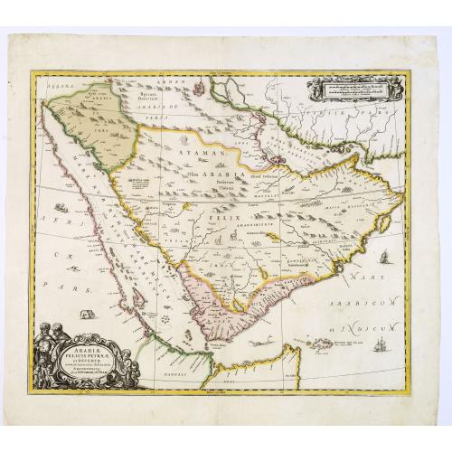 Old map image download for Arabiae Felicis, petrae et desertae.