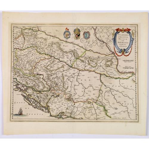 Old map image download for Sclavonia, Croatia, Bosnia cum Dalmatiae parte.
