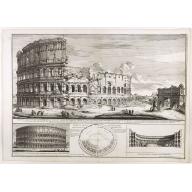 Prospetto dell'anfiteatro Flavio . . . / Prospetto di Tutto l'Anfiteatro intiero . . . / Pianta dell' divisa nelli suoi / Spaccato, e veduta interiore dell' Anfiteatro.