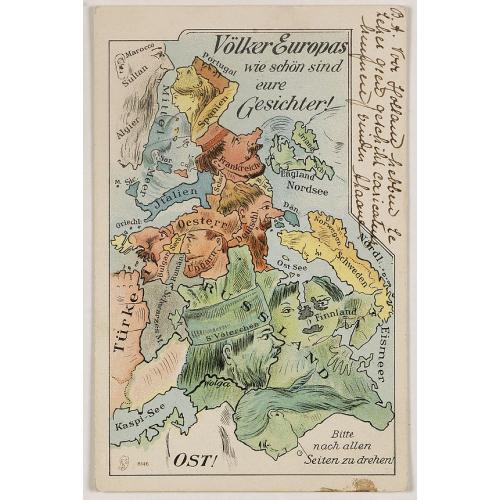 Old map image download for Völker Europas wie schön sind eure Geschichter. (World War I post card)