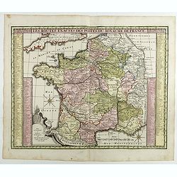 Les routes exactes des Postes du Royaume de France.