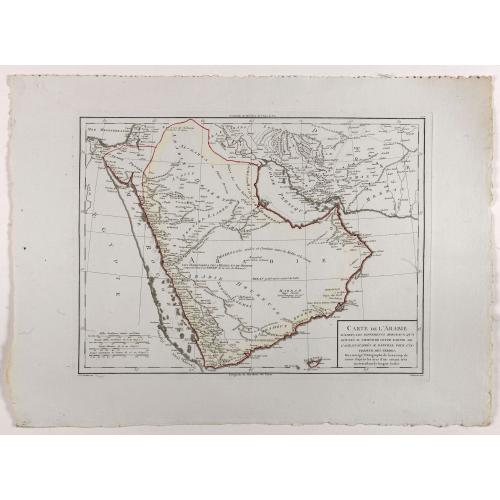 Old map image download for Carte de l'Arabie d'après les différents morceaux qu'a donnés M. Niebuh...