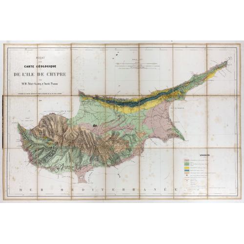 Old map image download for Essai d'une carte géologique de l'Ile de Chypre.