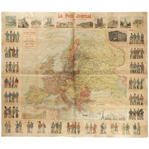 Old map image download for Le Petit Journal - Uniforme des armées Européennes.