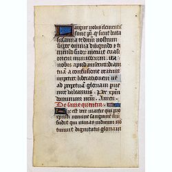 Leaf on vellum from a manuscript Book of Hours.