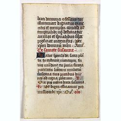 Leaf on vellum from a manuscript Book of Hours.