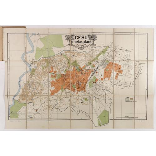 Old map image download for Cesu un apkartnes vadonis ar Cesu pilsetas planu. . .