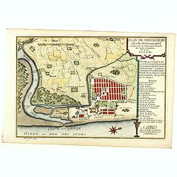 Plan de Pondichery la côte of Coromandel occupé par la Compagnie Royale des Indes cartographic Orientales..