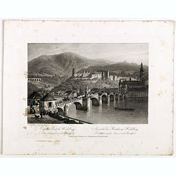 Vue du pont de Heidelberg. Ansicht der Brücke in Heidelberg.