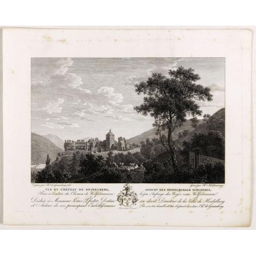 Old map image download for Vue du château de Heidelberg . . . Ansicht des Heidelberger schlosses . . .