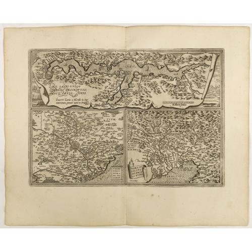 Old map image download for Larii Lacus Vulgo Comensis Descriptio . . . [and] Terretorii Romani Descrip. [and] Fori Iulii Vulgo Frivli Typus. . .