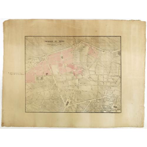 Old map image download for Quartier de Tivoli Nouveaux pereements de Rues.