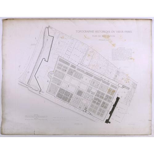Old map image download for Topographie historique du vieux Paris / Plan de restitution Feuille V bis.