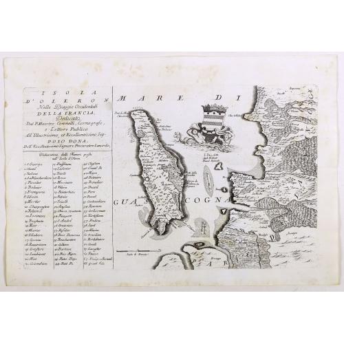Old map image download for Isola d'Oleron, nella piaggie occidentali della Francia.