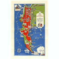 A Map of the Cape Peninsula. Issued by the Cape Peninsula Publicity Association Adderley Street Cape Town South Africa.