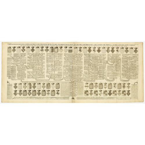 Carte genealogique des comtes de Dreux, des Seigneursde Beaussart . . .