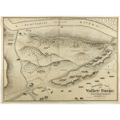 Old map image download for Topographic view of Valley Forge. During the Encompment of Washington's Army in the winter of 1777-78.