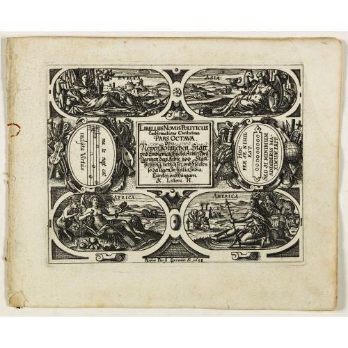 Rare, antique map of  [Title page] Libellus Novus Politicus . . . Pars Octava . . .