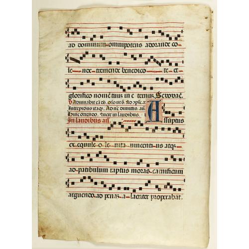 Leaf on vellum from a antiphonary.