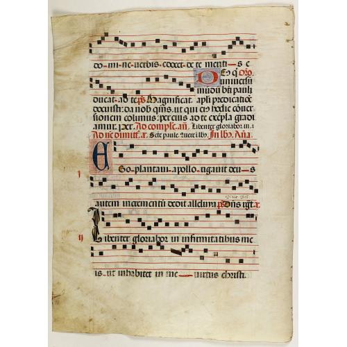 Leaf on vellum from a antiphonary.
