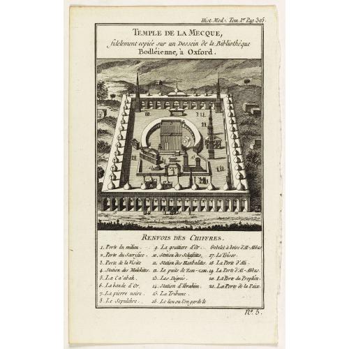 Old map image download for Temple de la Mecque fidelement copiée sur un dessein de la bibliothèque Bodléienne, à Oxford.