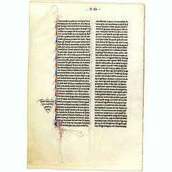 Leaf on vellum from a 13th century manuscript Bible.