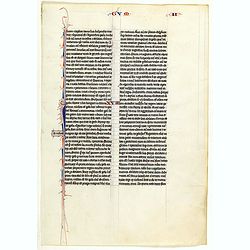 Leaf on vellum from a 13th century manuscript Bible