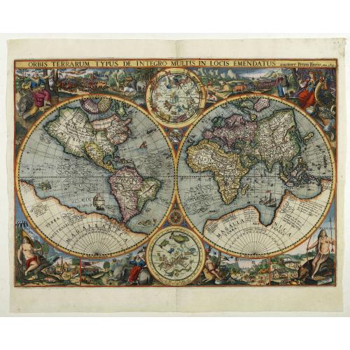Old map image download for Orbis Terrarum Typus de Integro Multis in Locis Emendatus Auctore Petro Kaerio Anno 1607.