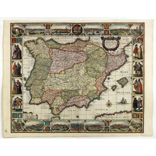Old map image download for Nova et accurata Tabula Hispaniae. . .