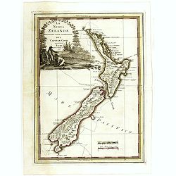 La nuova Zelanda delineate sulle ultima osservazioni del Capitan Cook.