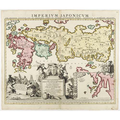Old map image download for [Complete set of maps of Japan] Imperium Japonicum Per Regiones Digestum Sex et Sexaginta Atque Ipsorum Japonensium Mappis Descriptum Ab Hadriano Relando.