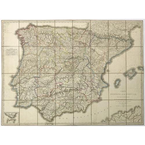 Old map image download for Carte d' Espagne et de Portugal en neuf feuilles. . .