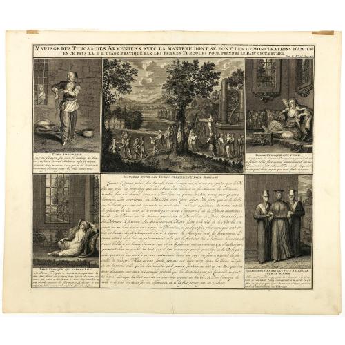 Old map image download for Mariage des Turcs & des Armeniens, avec la ma niere dont se font les demonstrations d'amour . . .