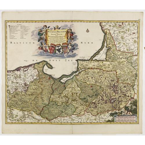 Old map image download for Ducatus Prussiae tam Polono Regiae. . .