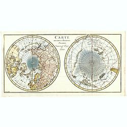 Carte des Deux Regions Polaires Jusqu'au 45.e Degre de Latitude.