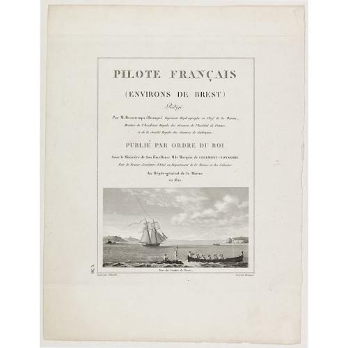 Old map image download for [Title page] Pilote Français (environs de Brest) rédigé par M. Beaulieu-Beaupré . . .