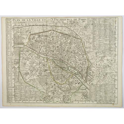 Old map image download for Plan de la Ville et Fauxbourgs de Paris.
