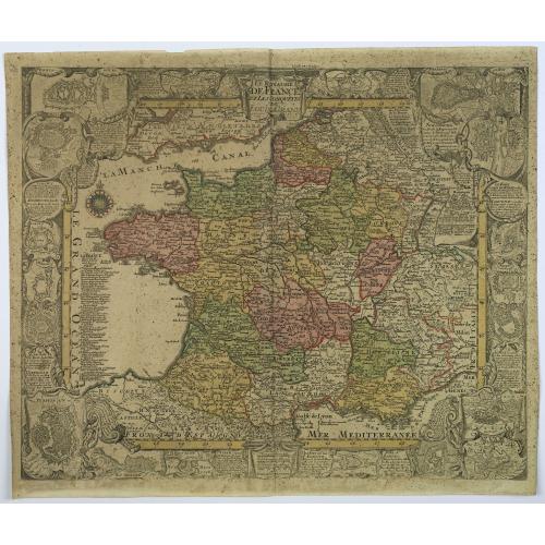 Old map image download for Le Royaume de France et les conquetes de Louis le Grand.
