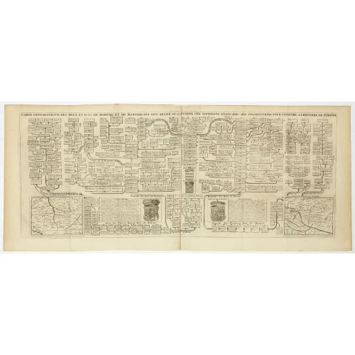 Old map image download for Carte genealogique des Ducs et Rois de Boheme et de Hongrie qui ont regné ou gouverné ces differents etats avec des instructions pour conduire à l'histoire de POLOGNE. . .