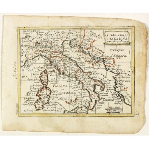 Old map image download for Italie Corse Sardaigne et Provinces adiacentes. (28).