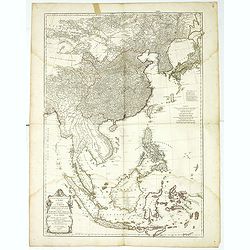 Seconde partie de la carte d'Asie contenant la Chine et partie de la Tartarie, l'Inde au-delà du Gange, les Isles Sumatra, Java, Borneo, Molusques, Philippines et du Japon.