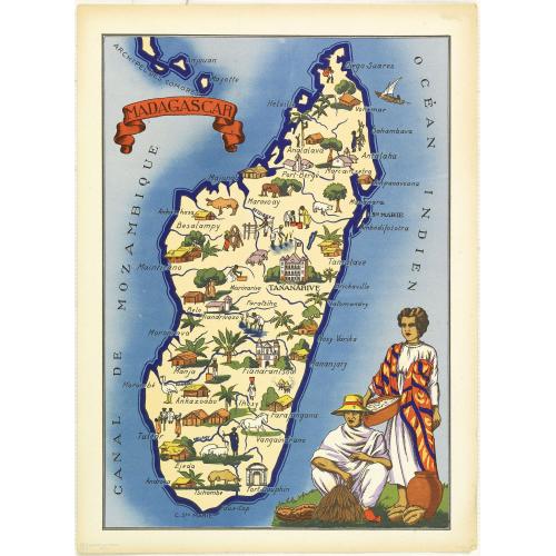 Old map image download for Madagascar.